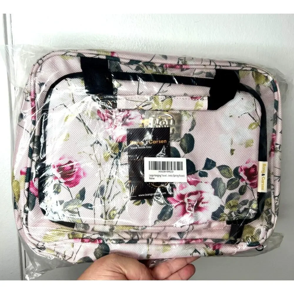 Floral Hanging Travel Cosmetic Bag - Pink Floral